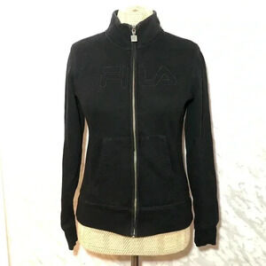Fila Full Zip  Sweater Black Size Small